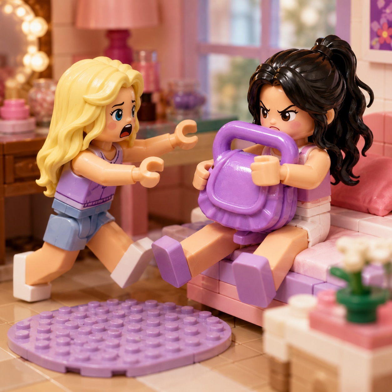 Soft Lavender Compact Purse Minifigure