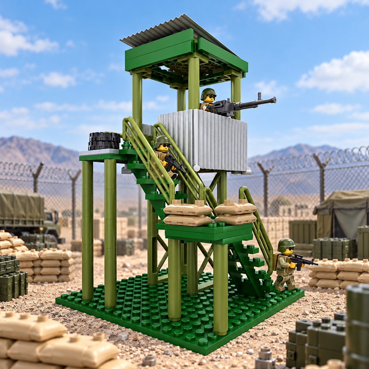 Modular Military Guard Tower Set | Brick Bros – Brick Bros