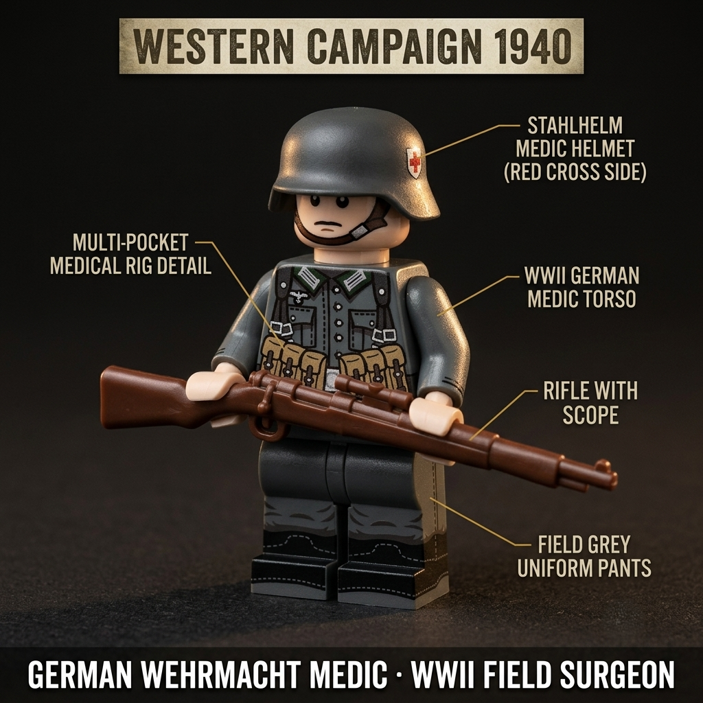 WWII German Infantry Soldier Collectible Minifigure