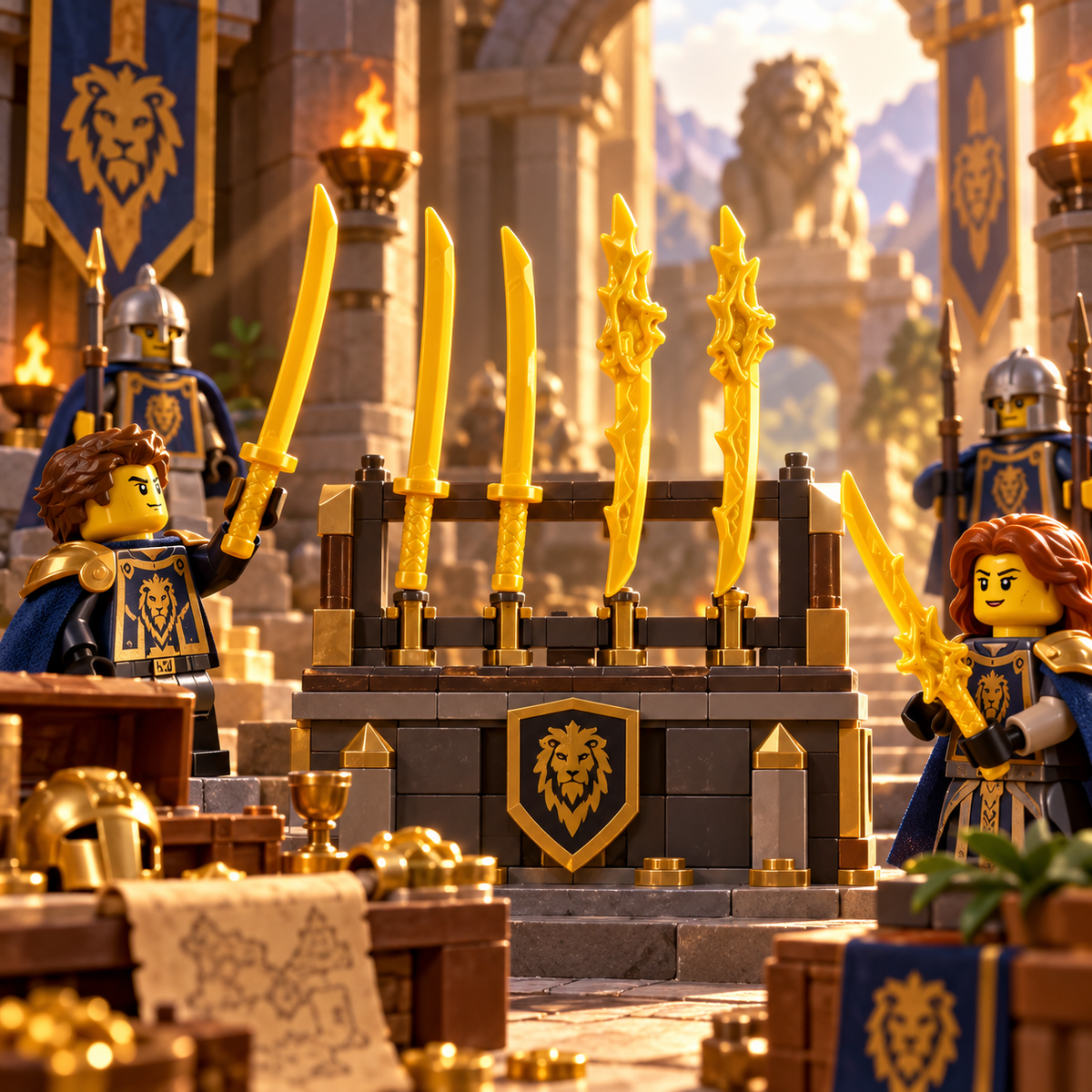 Gold Warrior Katana Sword minifigure accessory