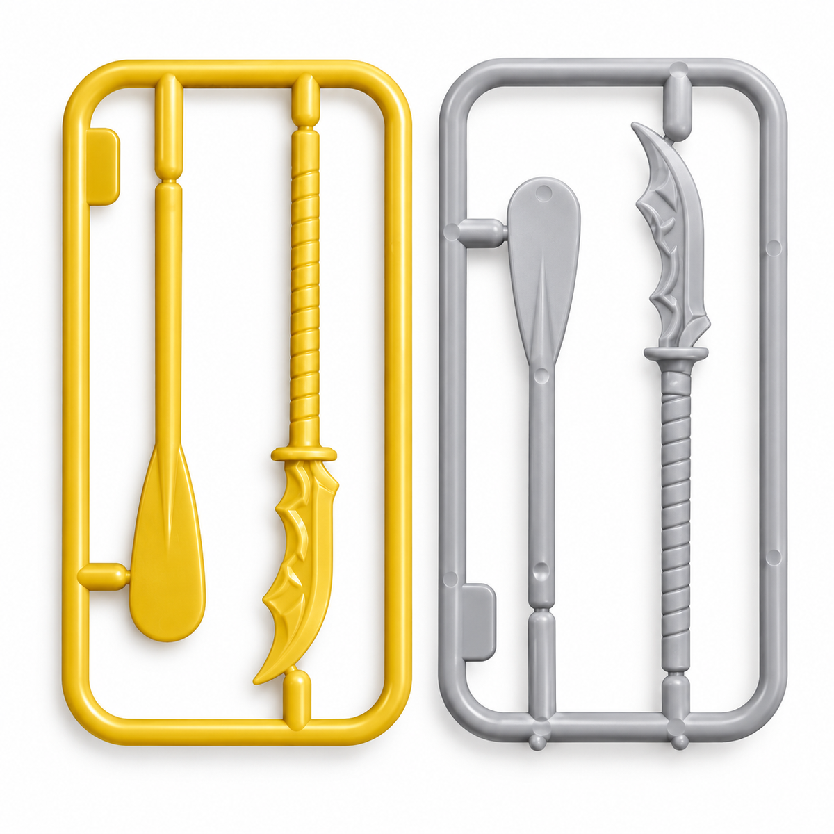 Gold Paddle Oar and Serrated Blade minifigure accessory