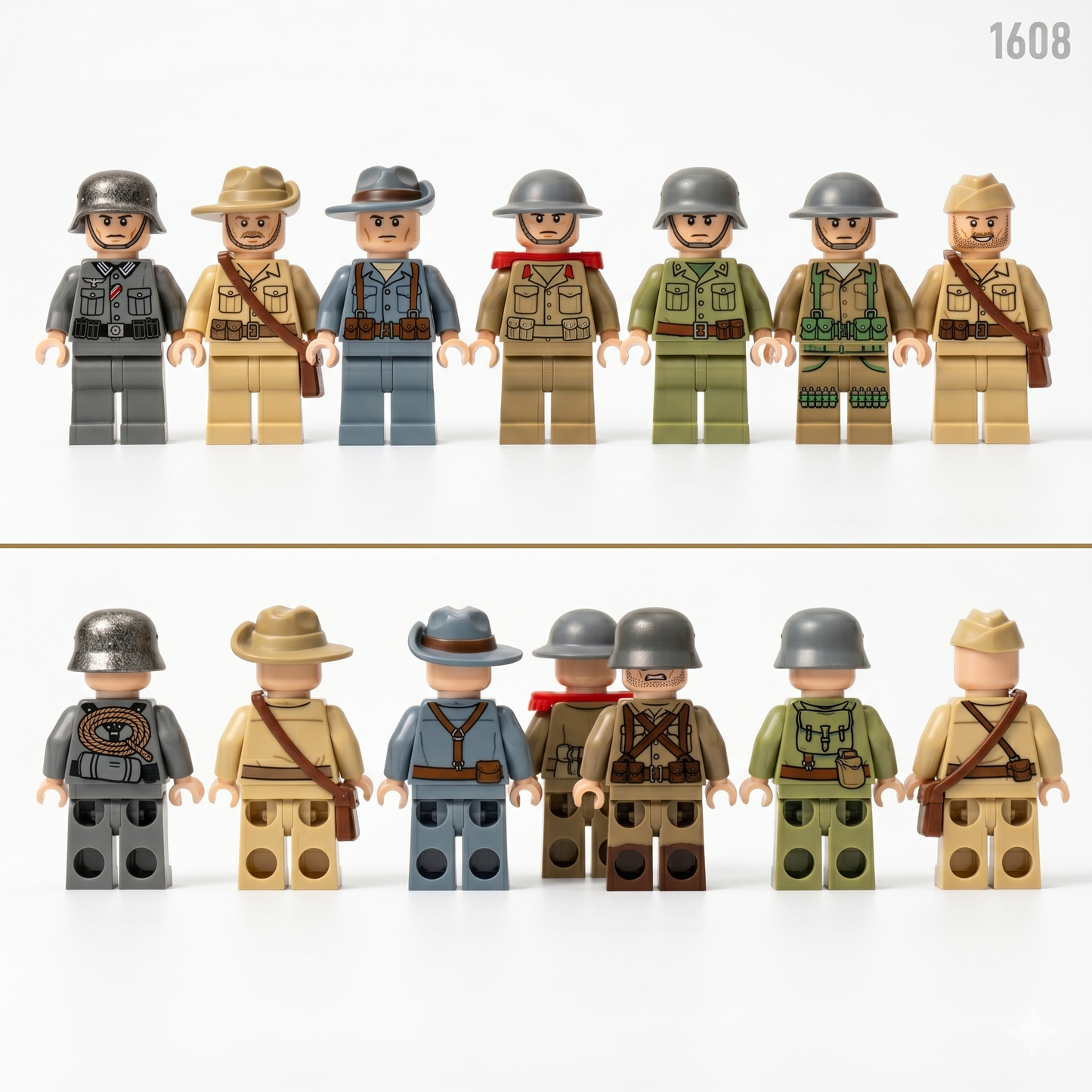 WW2 Multi-Nation Set — 8 Soldiers