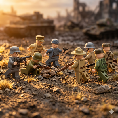 WW2 Multi-Nation Set — 8 Soldiers