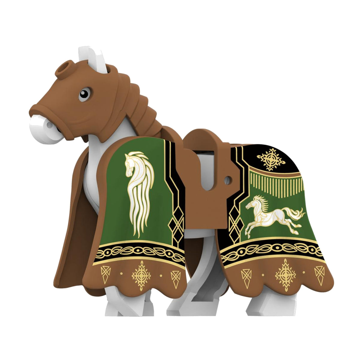 Brown Running Stallion Warhorse - Knight Warhorse Collection - Brick Bros
