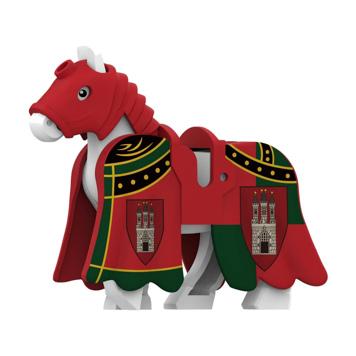 Red Castle Crest Warhorse - Knight Warhorse Collection - Brick Bros