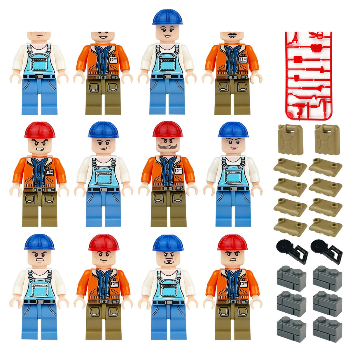 Construction Crew 12 Figure Job Site Set