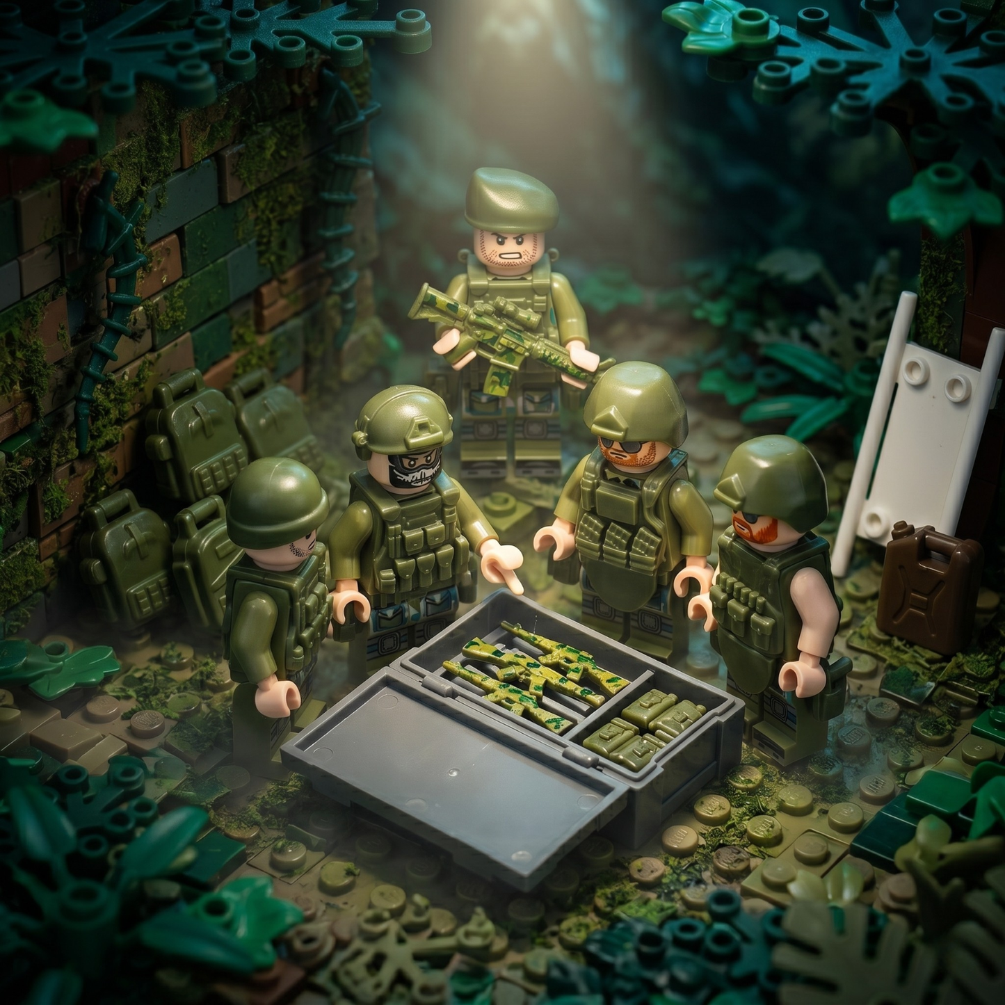 Modern Military Minifigures Set — 12 Digital Camo Soldiers