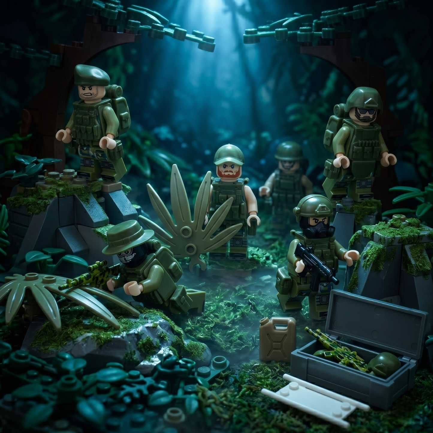 Modern Military Minifigures Set — 12 Digital Camo Soldiers