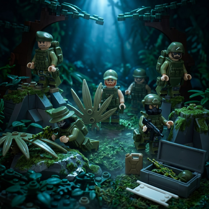 Modern Military Minifigures Set — 12 Digital Camo Soldiers