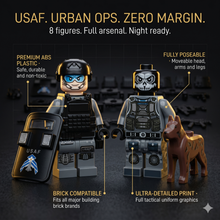 USAF Urban Ops Special Forces Set — 8 Night Ops Figures