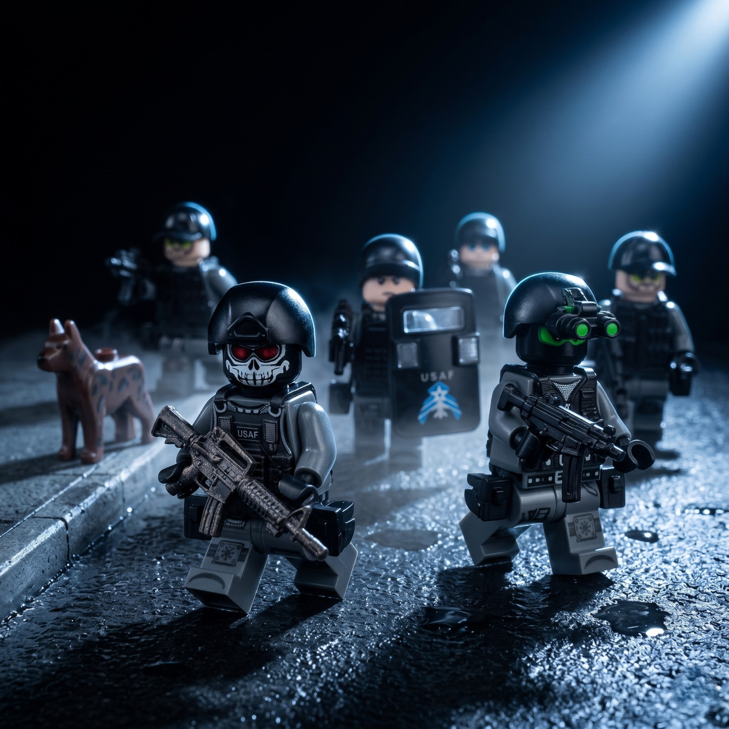 USAF Urban Ops Special Forces Set — 8 Night Ops Figures