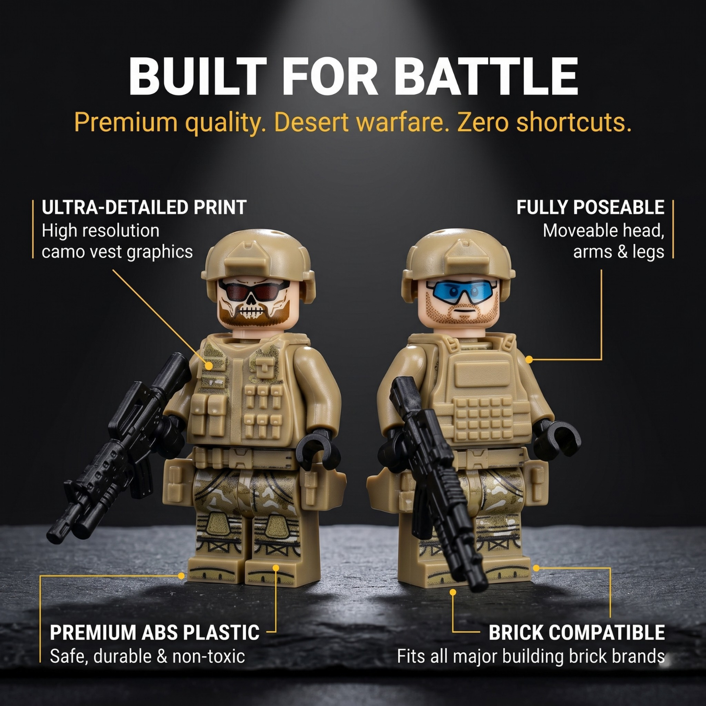 Desert Special Forces Minifigures Set — 12 Soldiers
