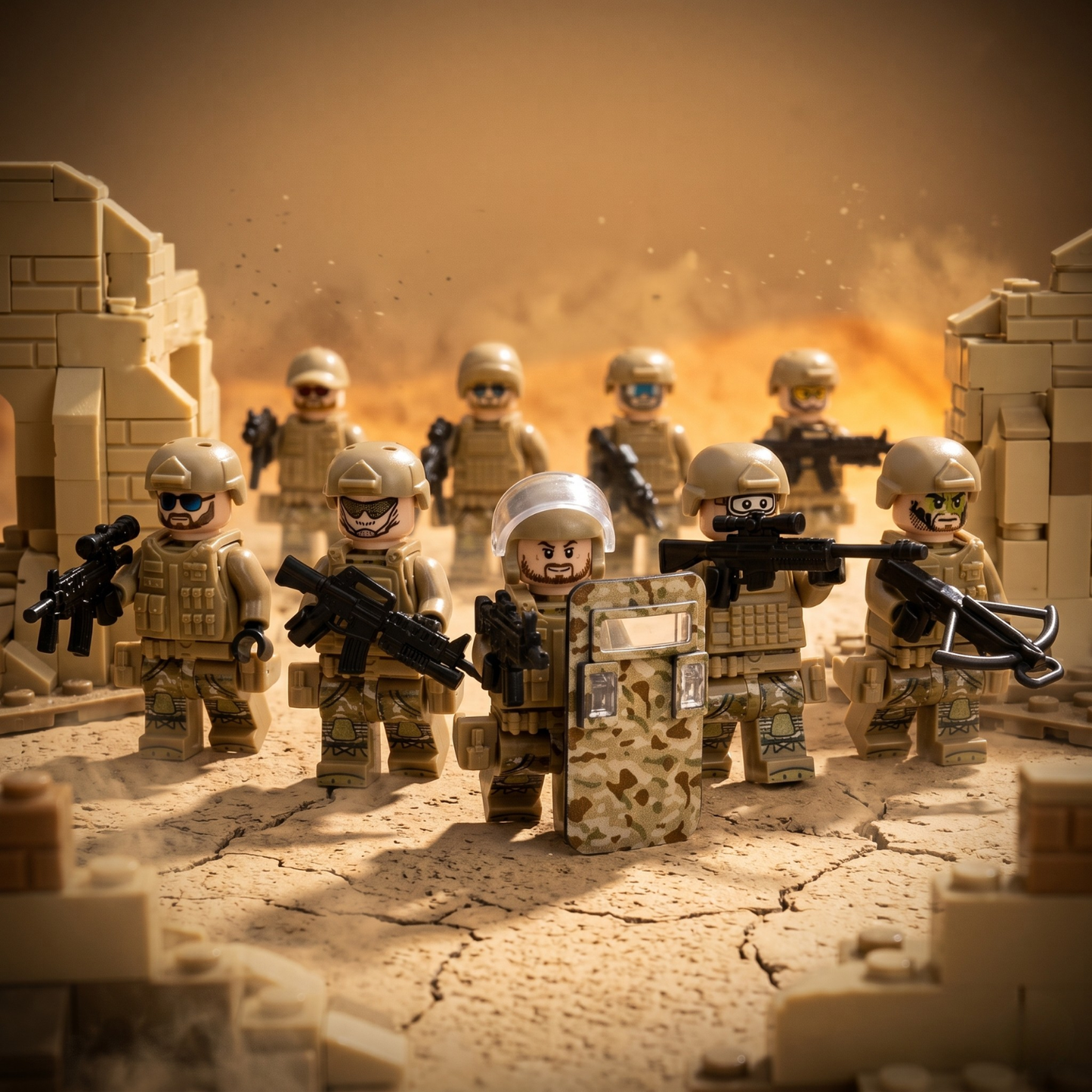 Desert Special Forces Minifigures Set — 12 Soldiers