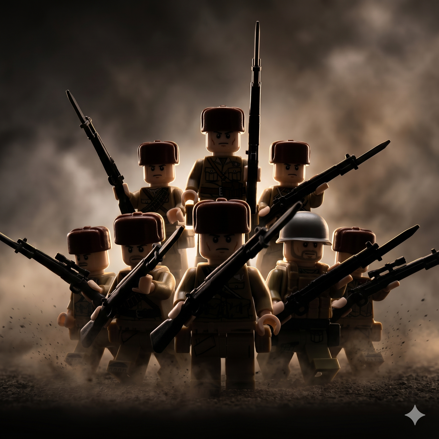WW2 Desert Infantry Set — 8 Soldiers