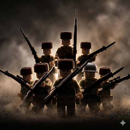 WW2 Desert Infantry Set — 8 Soldiers