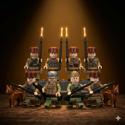 WW2 Desert Infantry Set — 8 Soldiers