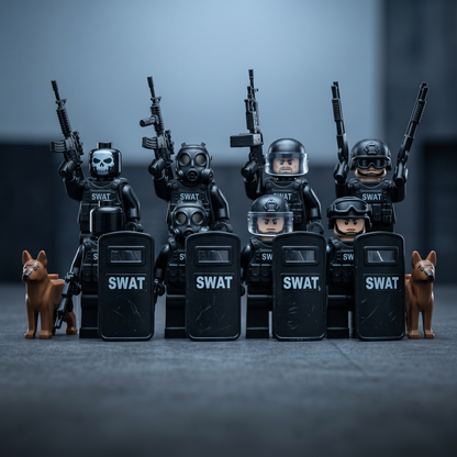 SWAT Police Minifigures Set — 18 Soldiers