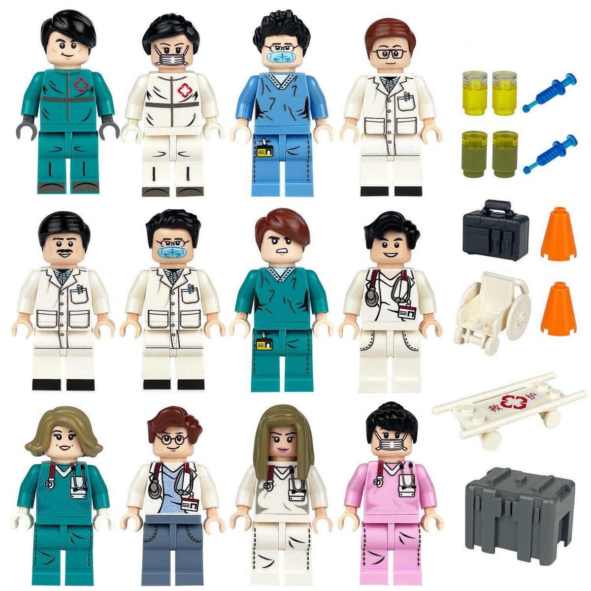 Doctors and Nurses (12 Figures) exact complete set contents