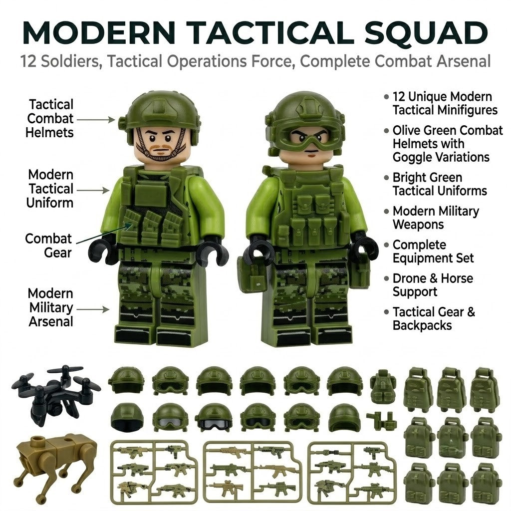 Green Forest Ops Special Forces Collectible Minifigure Collection