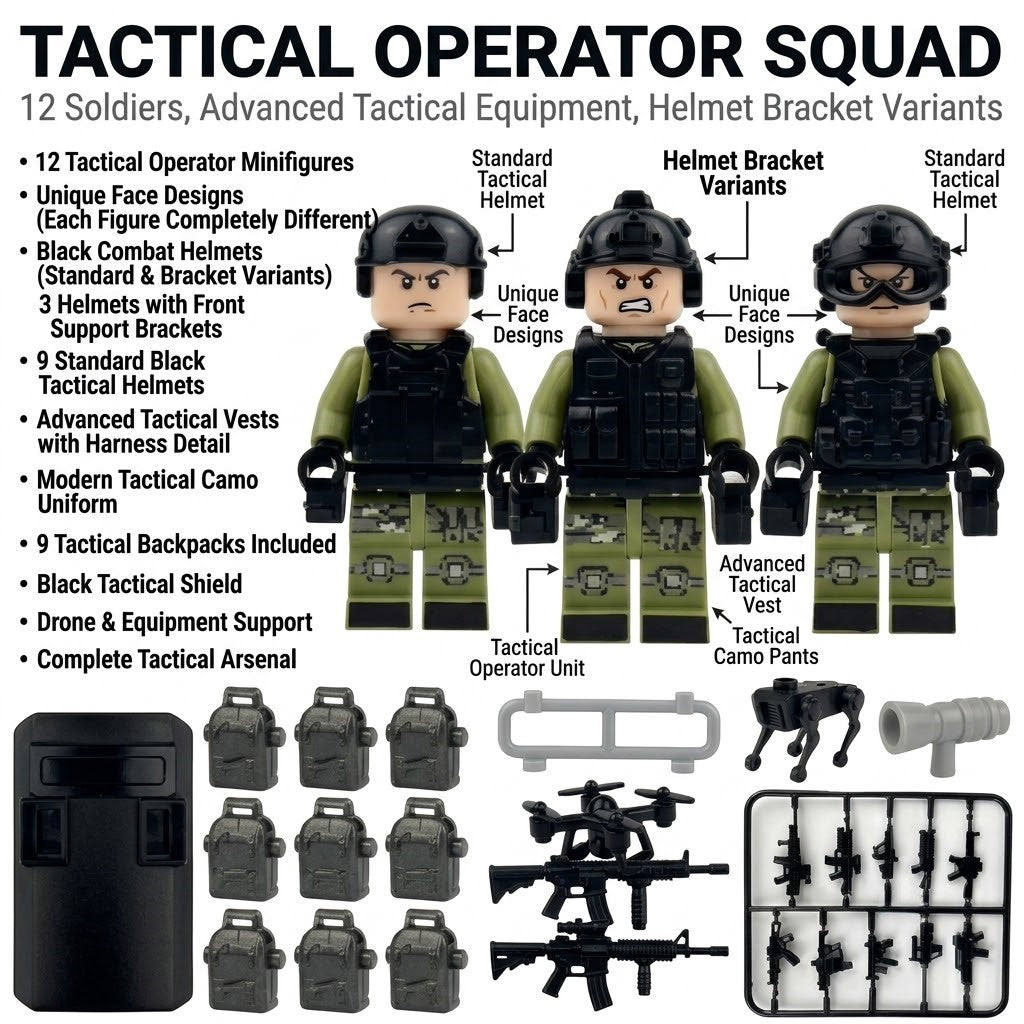 Green & Black Tactical Special Forces Collectible Minifigure Collection