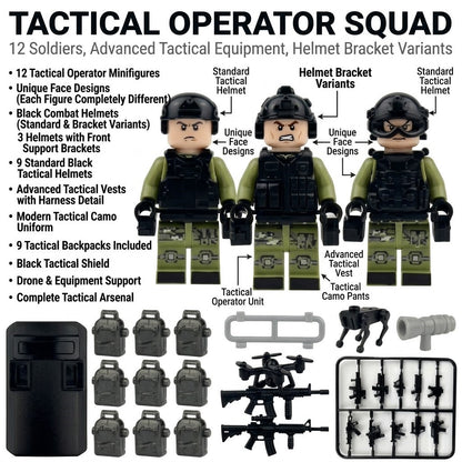 Green & Black Tactical Special Forces Collectible Minifigure Collection