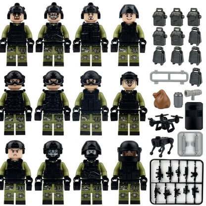 Green & Black Tactical Special Forces Collectible Minifigure Collection
