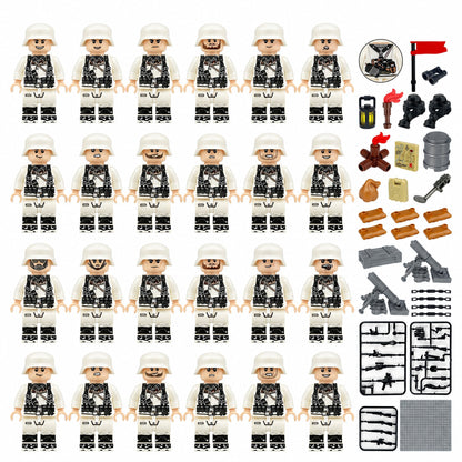WWII Winter Soldiers 24 Figure Army Set with accessories