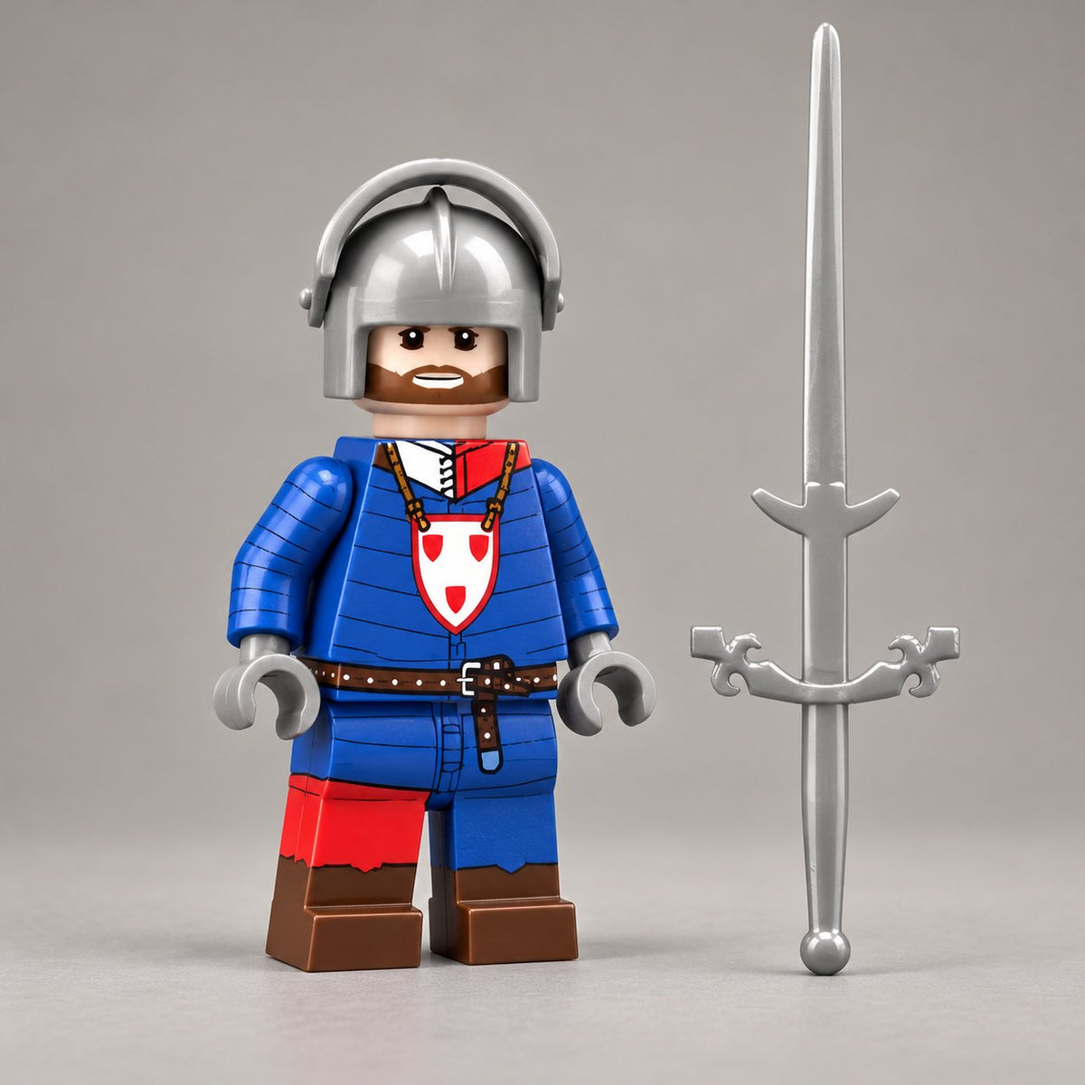 Blue and Red Polearm Knight Minifigure product image