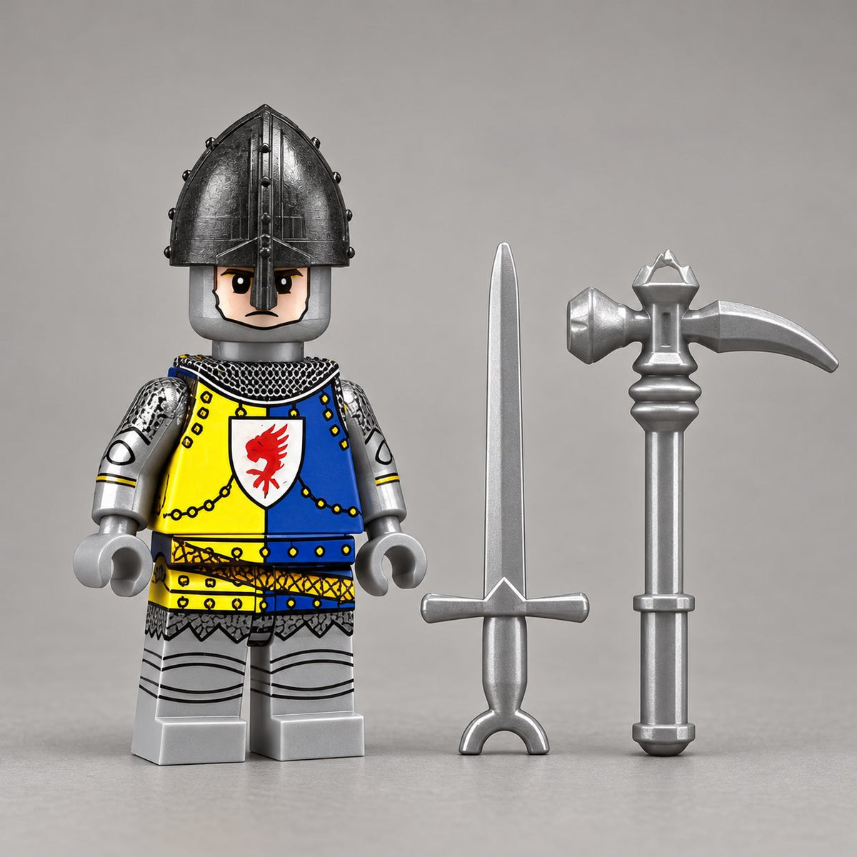 Silver and Blue Armored Knight Minifigure product image
