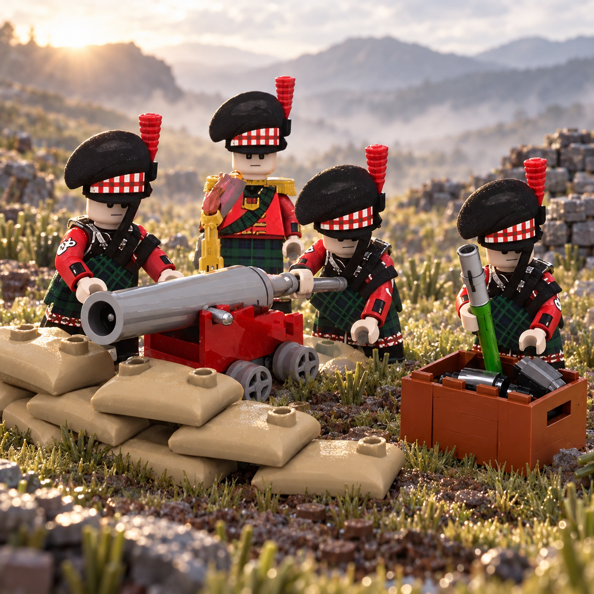 Tartan Napoleonic Artillery Squad battle scene