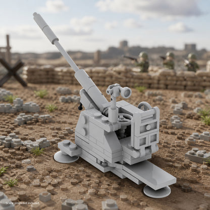 Tall Flak Gun on Platform in a battle scene; scene props not included