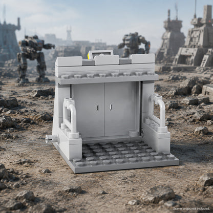 Stone Gatehouse Wall in a battle scene; scene props not included