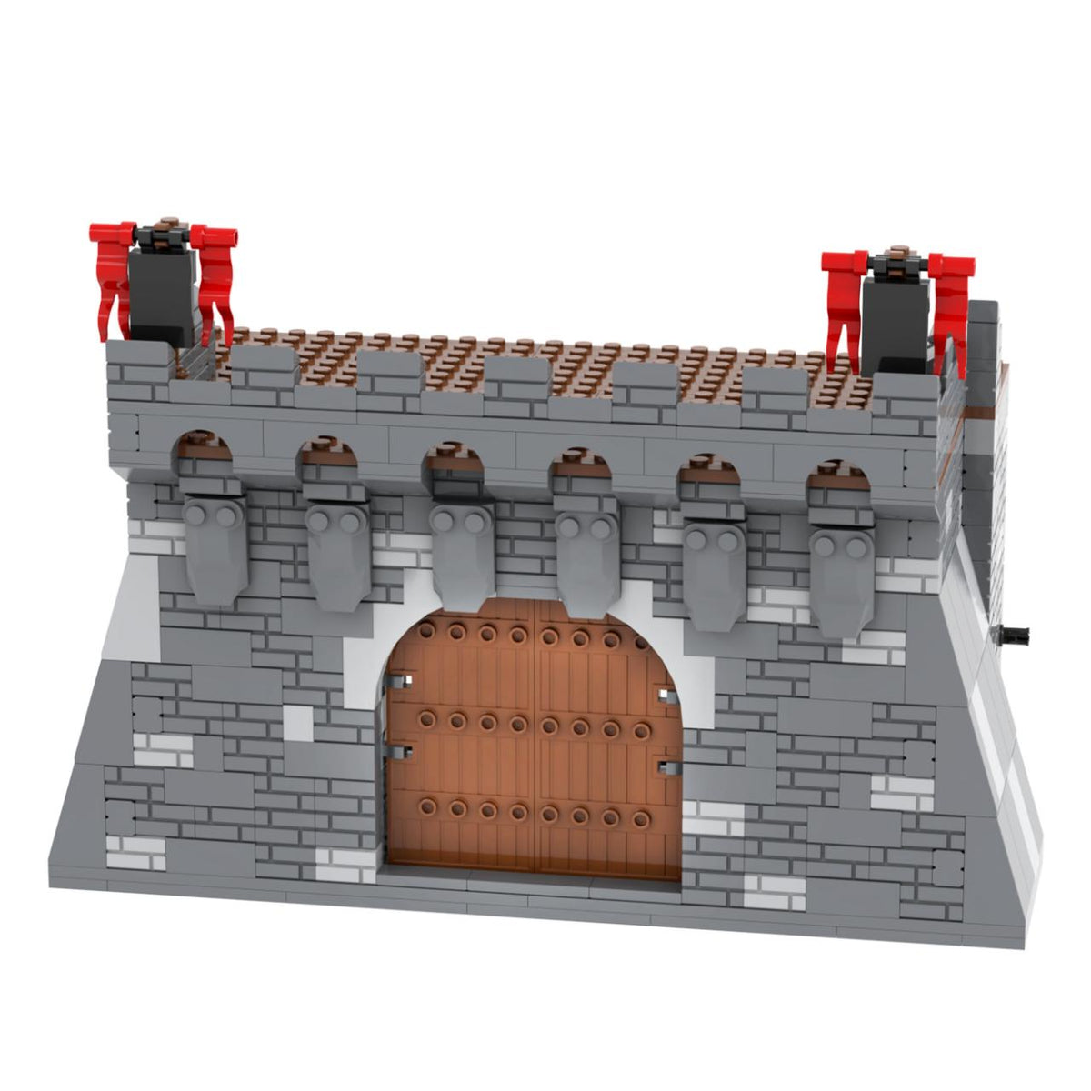 Fortress Gate with Studded Wooden Doors