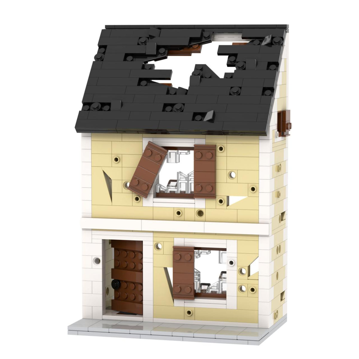 Shell-Holed House with Black Roof
