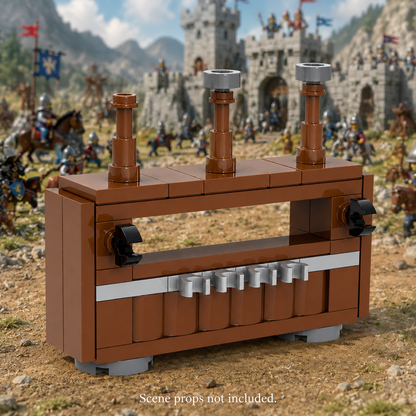 Medieval Weapon Rack, Empty in a battle scene; scene props not included