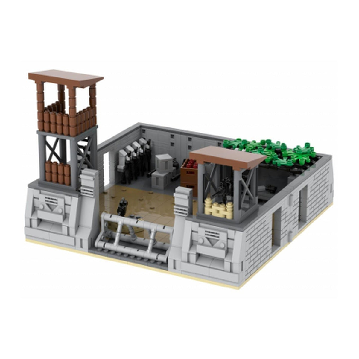 Walled Base Compound with Two Watchtowers and Gate product image