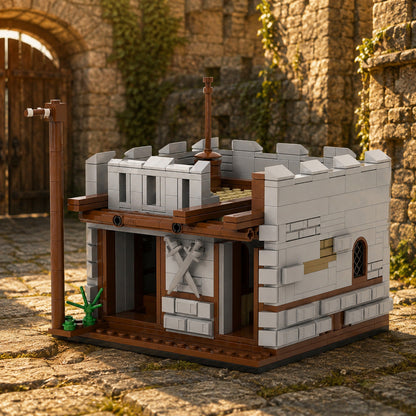 Stronghold - Medieval Stone Weapon Shop with Battlements