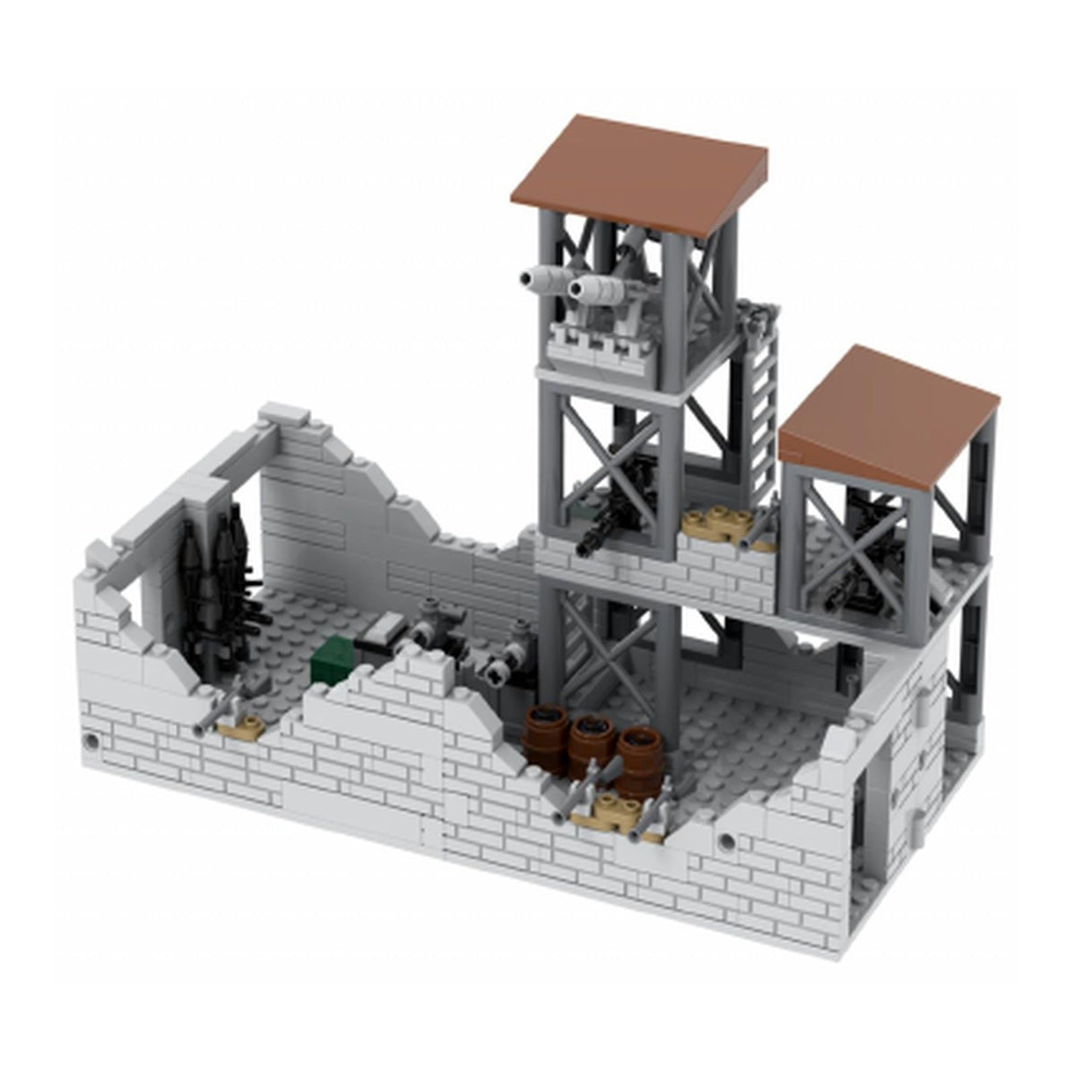 Ruined Walled Base with Two Gun Towers product image