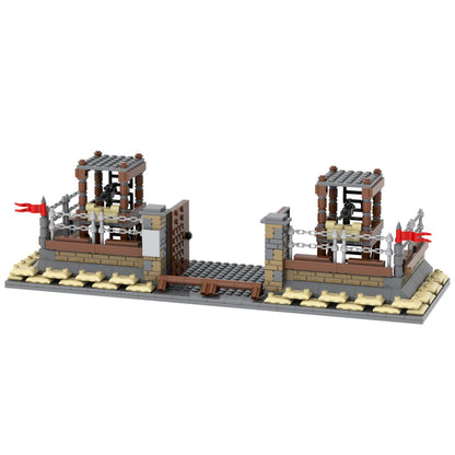 Barbed-Wire Checkpoint Gates with Guard Posts