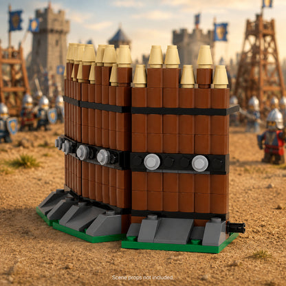 Timber Palisade Corner in a battle scene; scene props not included