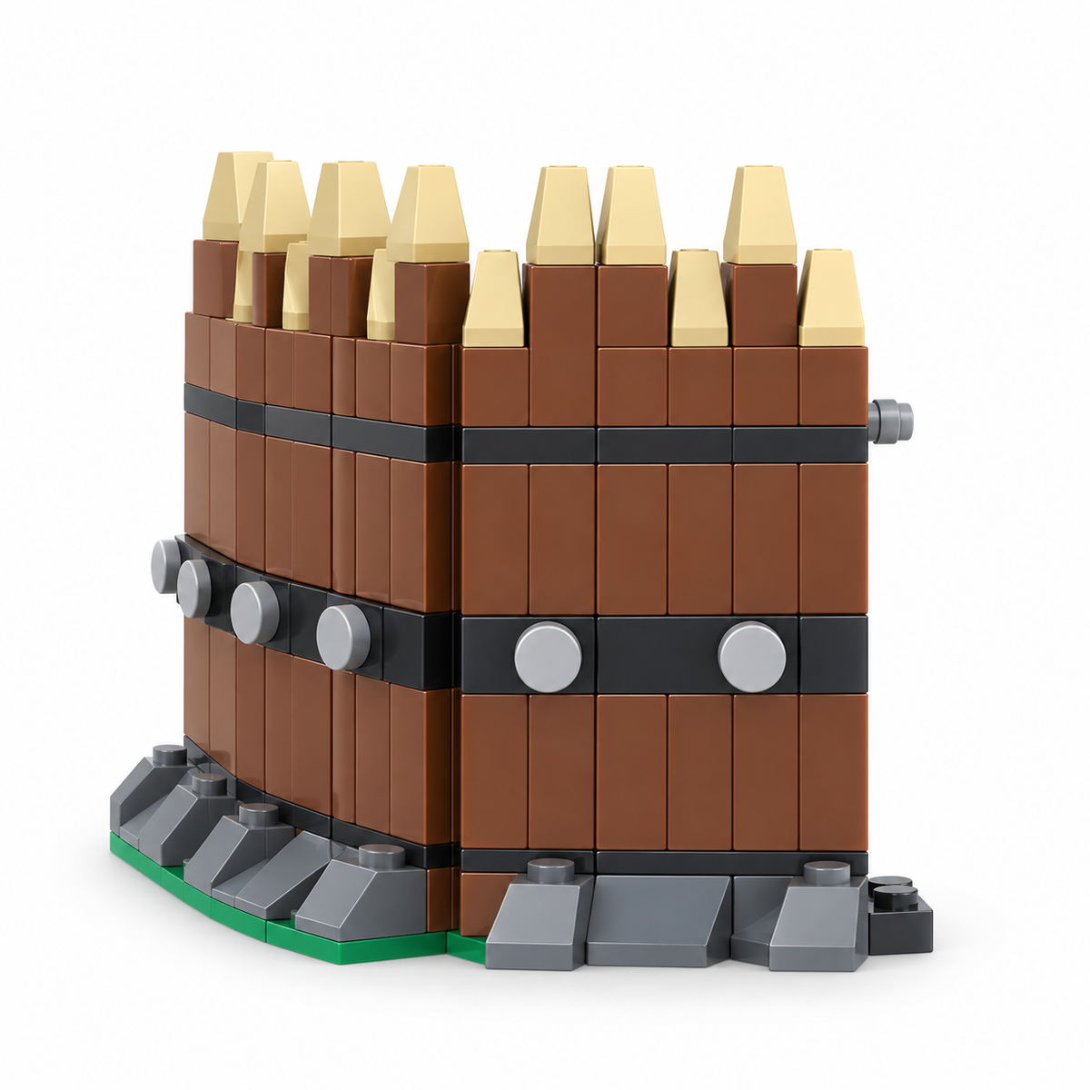 Timber Palisade Corner on white