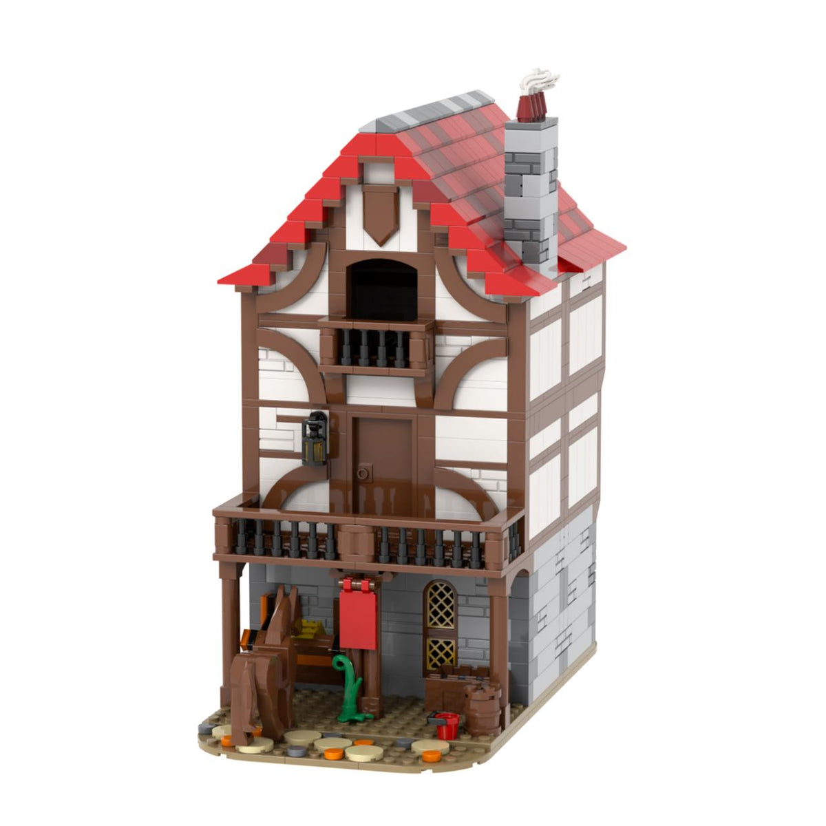 Two-Storey Half-Timbered Inn with Balcony product image