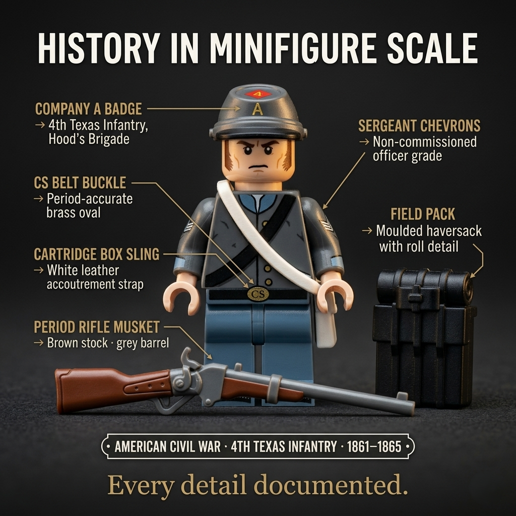 Lone Star Guards — 4th Texas Infantry Civil War Historical Minifigure