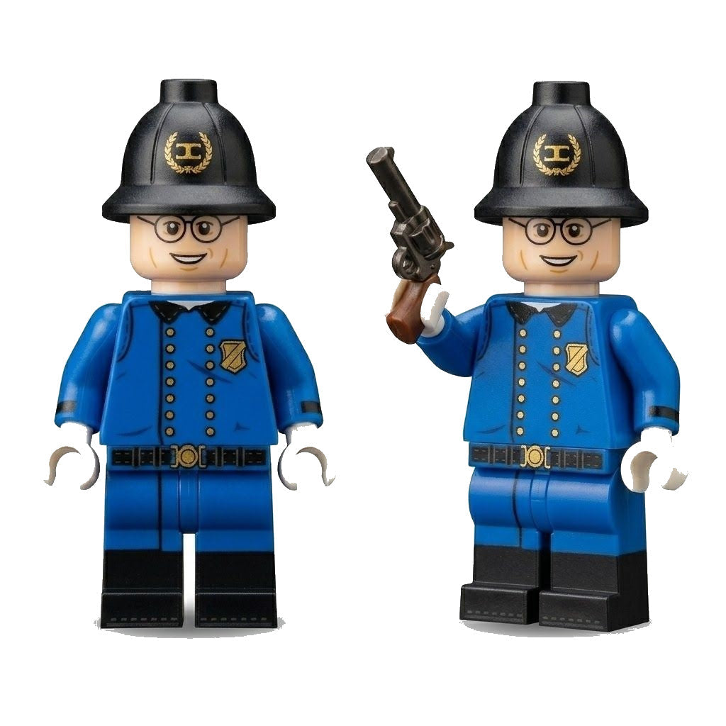 Police American Western Officer Minifigure on white background