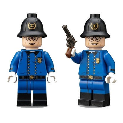 Police American Western Officer Minifigure on white background