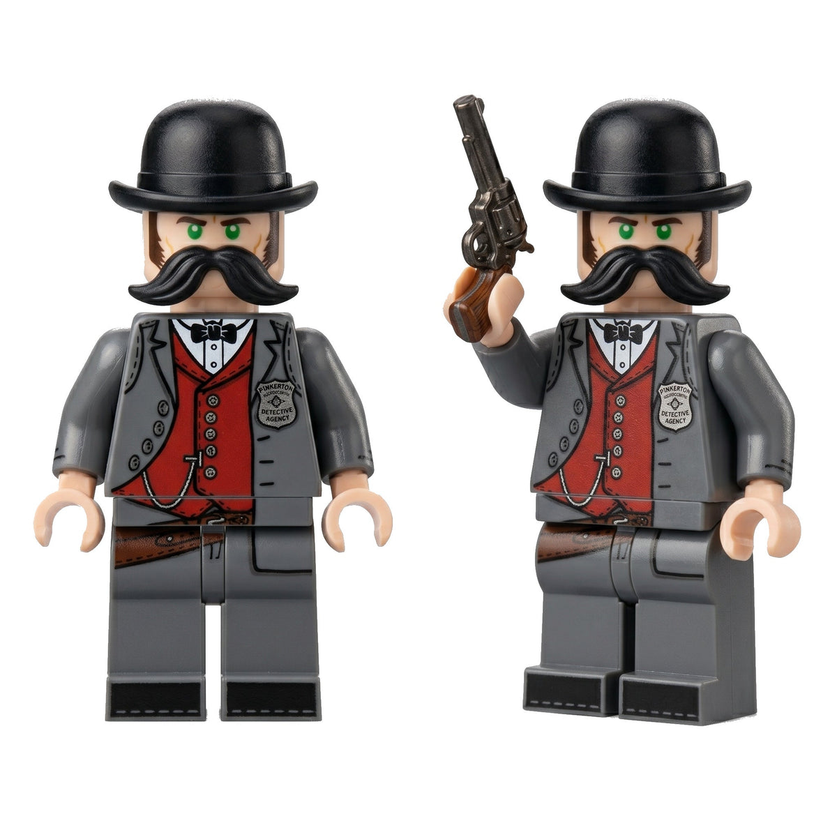 Pinkerton Detective Minifigure on white background