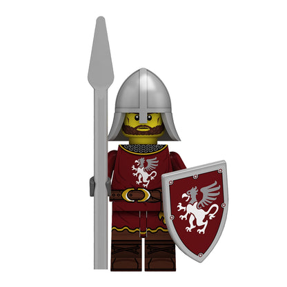 Red Griffin Spear Knight Collectible Minifigure on white background