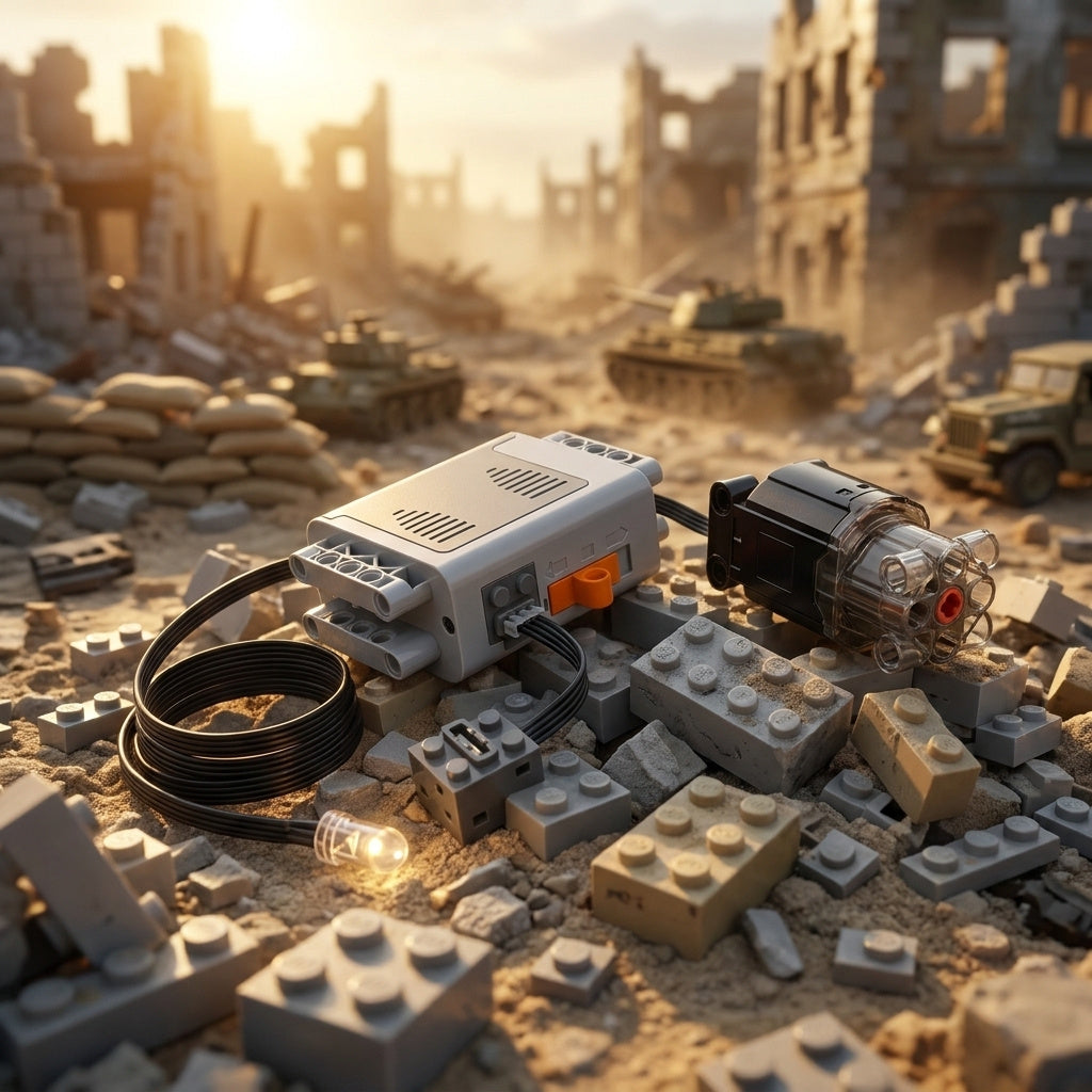 Power Functions combo kit, brick MOC battle scene