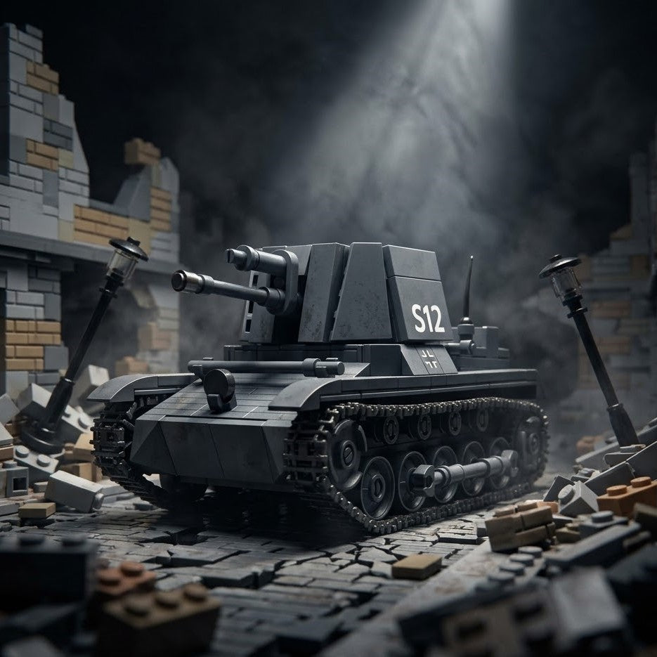 Small Grey Tank Building Brick Model