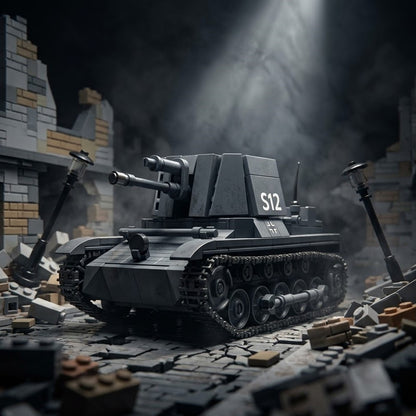 Small Grey Tank Building Brick Model